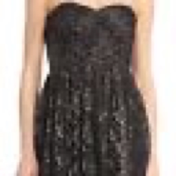 Jill Stuart Black Gold Metallic Lace Sweetheart Party Dress sz 6 Never worn. EUC - Picture 3 of 3